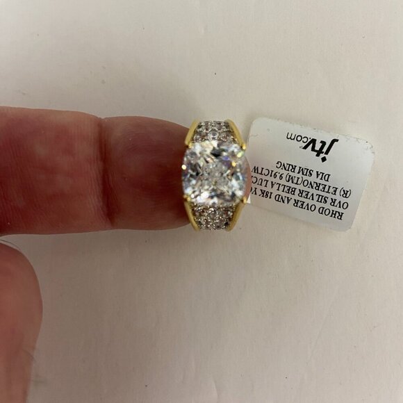 Bella Luce Cubic Zirconia Women's Engagement Ring Rhodium & 18k Gold Over Silver - Picture 10 of 11